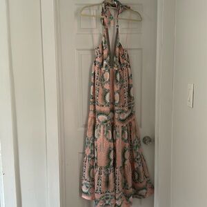 Artelier Nicole Miller pink silk maxi